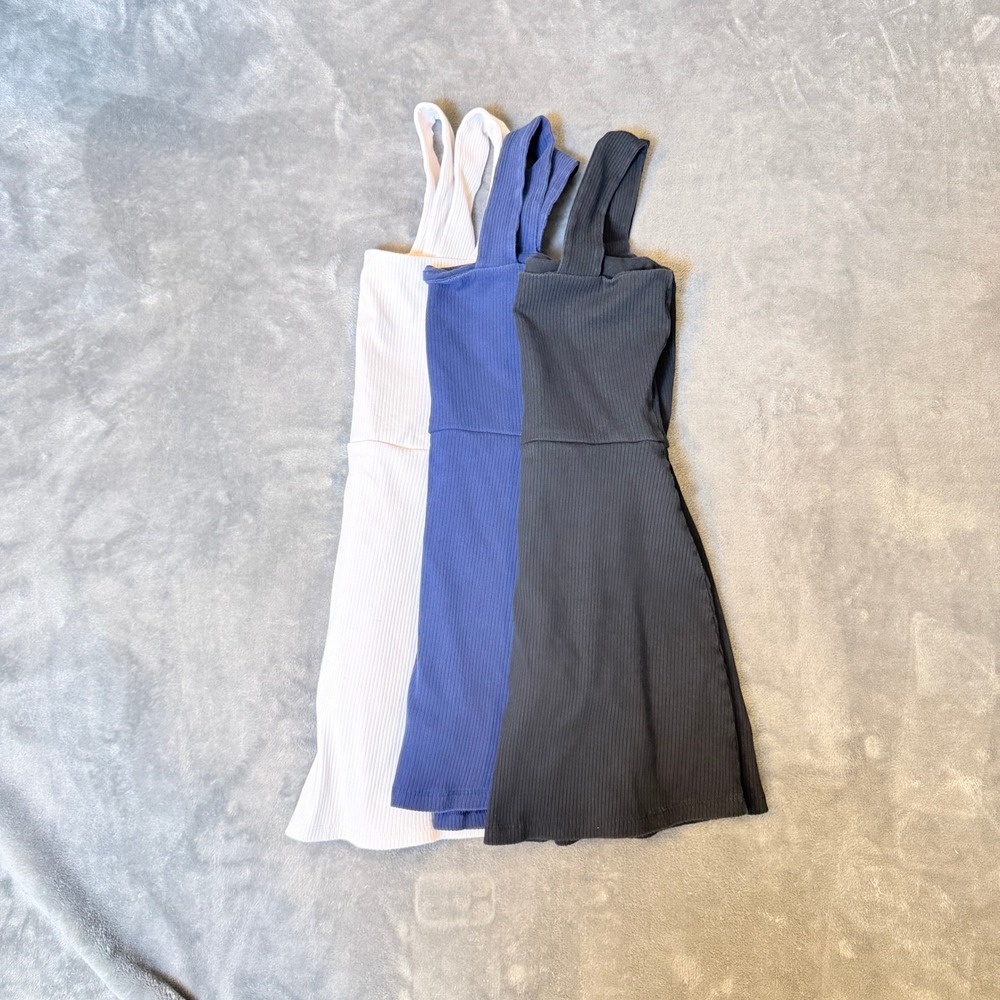Victoria Secret PINK Small Rib Active Mini Dress Shorts Pockets Bundle Set of 3